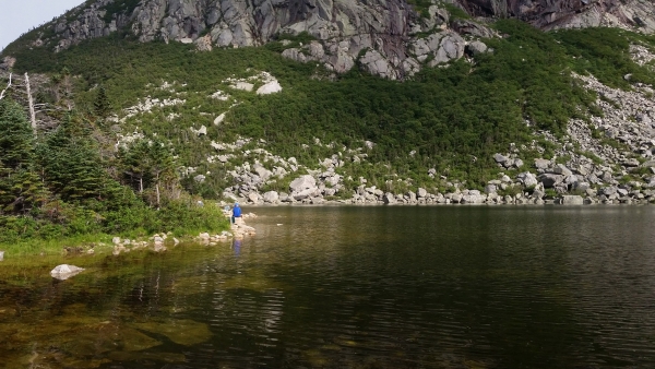 Landscape photo of a mountain lake