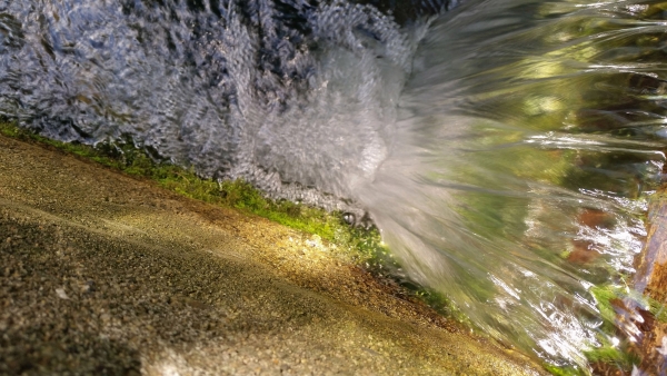 Macro photo of flowing water